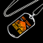 Not Today Cycling Necklace Stainless Steel or 18k Gold Dog Tag 24"-Express Your Love Gifts