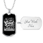 Nothing Impossible With God Christian Necklace Stainless Steel or 18k Gold Dog Tag 24" Chain-Express Your Love Gifts