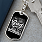 Nothing Impossible With God Keychain Stainless Steel or 18k Gold Dog Tag Keyring-Express Your Love Gifts