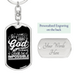 Nothing Impossible With God Keychain Stainless Steel or 18k Gold Dog Tag Keyring-Express Your Love Gifts