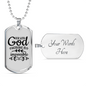 Nothing Is Impossible Necklace Stainless Steel or 18k Gold Dog Tag 24" Chain-Express Your Love Gifts