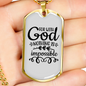 Nothing Is Impossible Necklace Stainless Steel or 18k Gold Dog Tag 24" Chain-Express Your Love Gifts