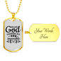 Nothing Is Impossible Necklace Stainless Steel or 18k Gold Dog Tag 24" Chain-Express Your Love Gifts