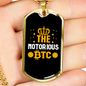 Notorious BTC Bitcoin Crypto Necklace Stainless Steel or 18k Gold Dog Tag 24" Chain-Express Your Love Gifts