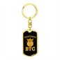 Notorious BTC Crypto Keychain Stainless Steel or 18k Gold Dog Tag Keyring-Express Your Love Gifts