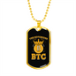 Notorious BTC Crypto Necklace Stainless Steel or 18k Gold Dog Tag 24" Chain-Express Your Love Gifts
