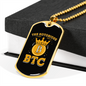 Notorious BTC Crypto Necklace Stainless Steel or 18k Gold Dog Tag 24" Chain-Express Your Love Gifts
