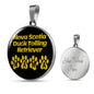 Nova Scotia Duck Tolling Retriever Mama Circle Necklace Stainless Steel or 18k Gold 18-22" Dog Owner Lover-Express Your Love Gifts