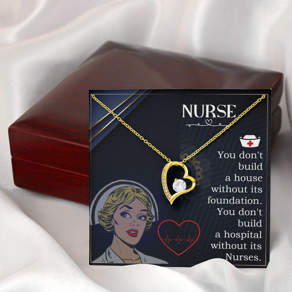 Nurse Forever Healthcare Medical Worker Nurse Appreciation Gift Necklace w Message Card-Express Your Love Gifts
