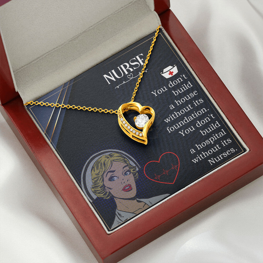 Nurse Forever Healthcare Medical Worker Nurse Appreciation Gift Necklace w Message Card-Express Your Love Gifts