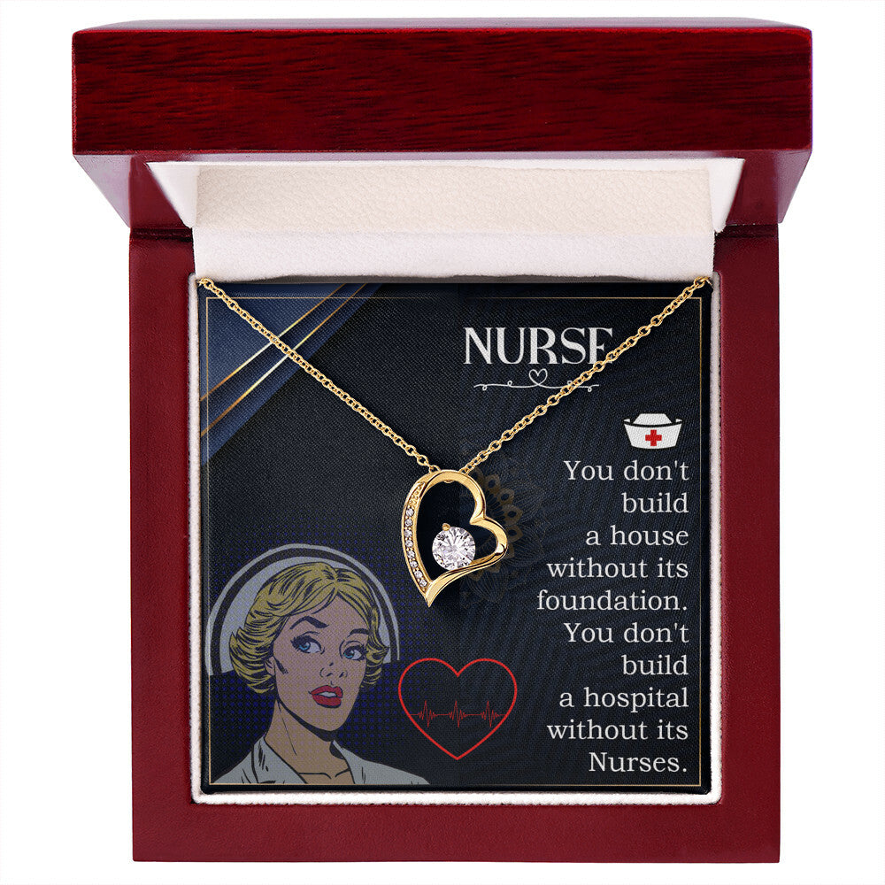 Nurse Forever Healthcare Medical Worker Nurse Appreciation Gift Necklace w Message Card-Express Your Love Gifts