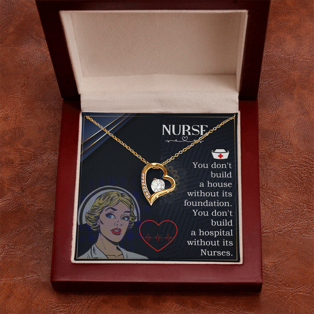 Nurse Forever Healthcare Medical Worker Nurse Appreciation Gift Necklace w Message Card-Express Your Love Gifts