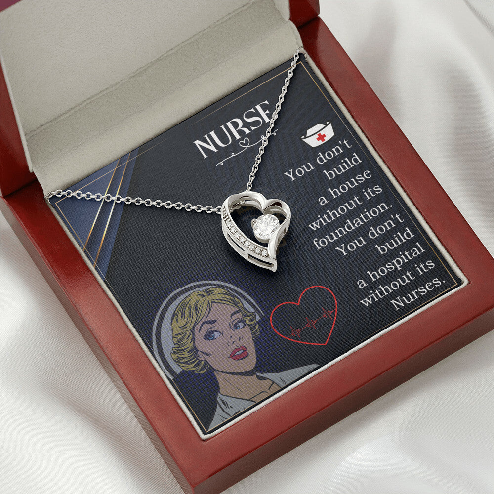 Nurse Forever Healthcare Medical Worker Nurse Appreciation Gift Necklace w Message Card-Express Your Love Gifts