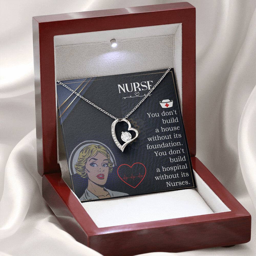 Nurse Forever Healthcare Medical Worker Nurse Appreciation Gift Necklace w Message Card-Express Your Love Gifts
