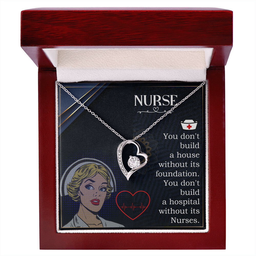 Nurse Forever Healthcare Medical Worker Nurse Appreciation Gift Necklace w Message Card-Express Your Love Gifts