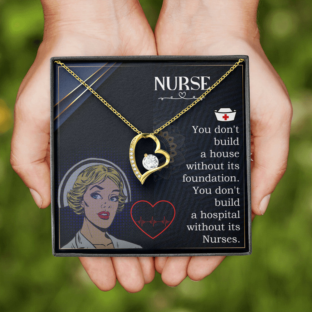 Nurse Forever Healthcare Medical Worker Nurse Appreciation Gift Necklace w Message Card-Express Your Love Gifts