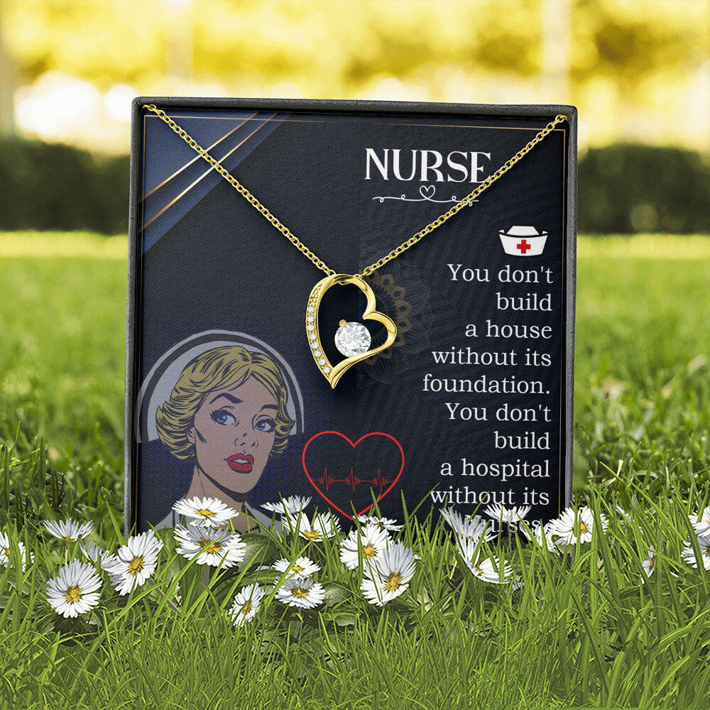 Nurse Forever Healthcare Medical Worker Nurse Appreciation Gift Necklace w Message Card-Express Your Love Gifts