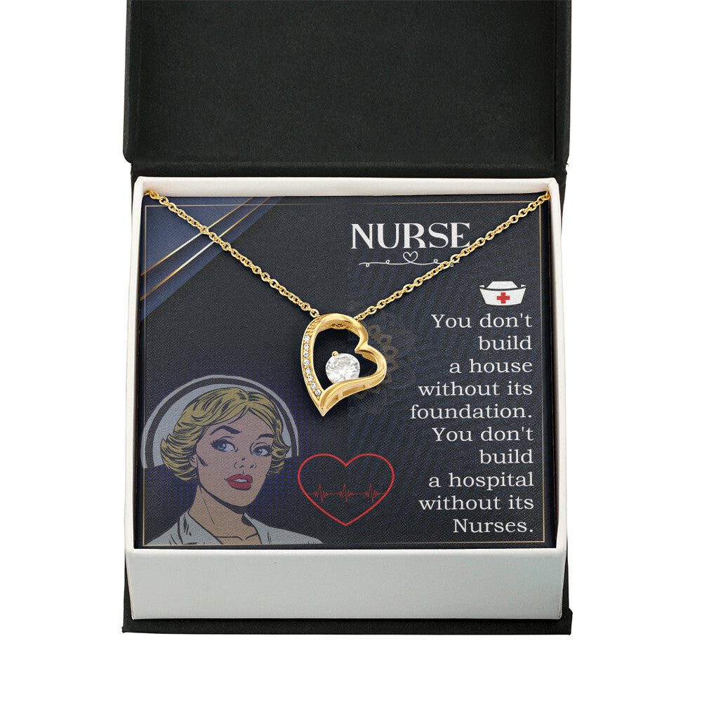 Nurse Forever Healthcare Medical Worker Nurse Appreciation Gift Necklace w Message Card-Express Your Love Gifts