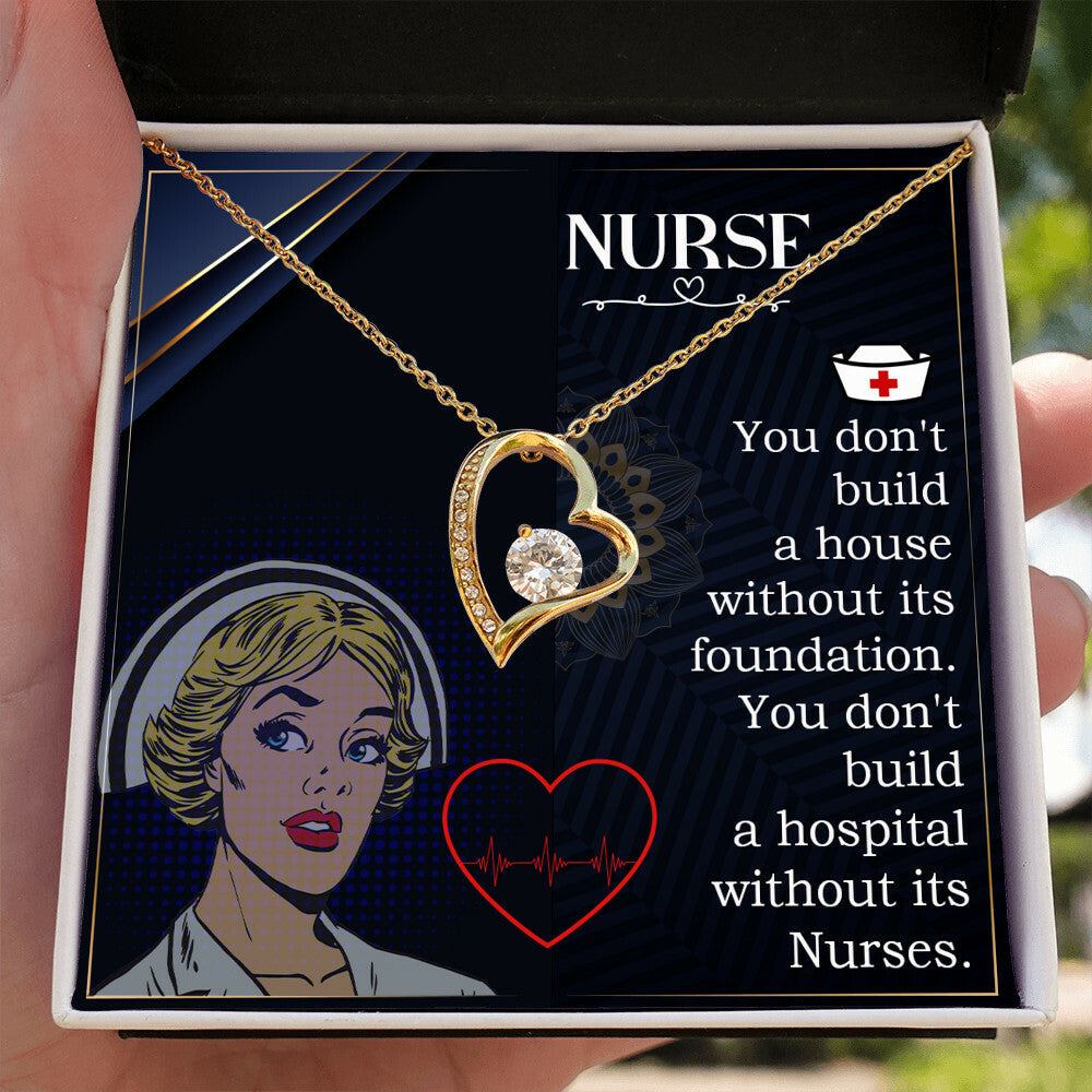 Nurse Forever Healthcare Medical Worker Nurse Appreciation Gift Necklace w Message Card-Express Your Love Gifts