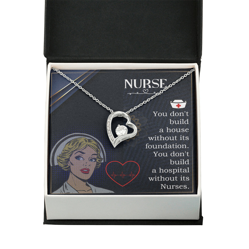 Nurse Forever Healthcare Medical Worker Nurse Appreciation Gift Necklace w Message Card-Express Your Love Gifts