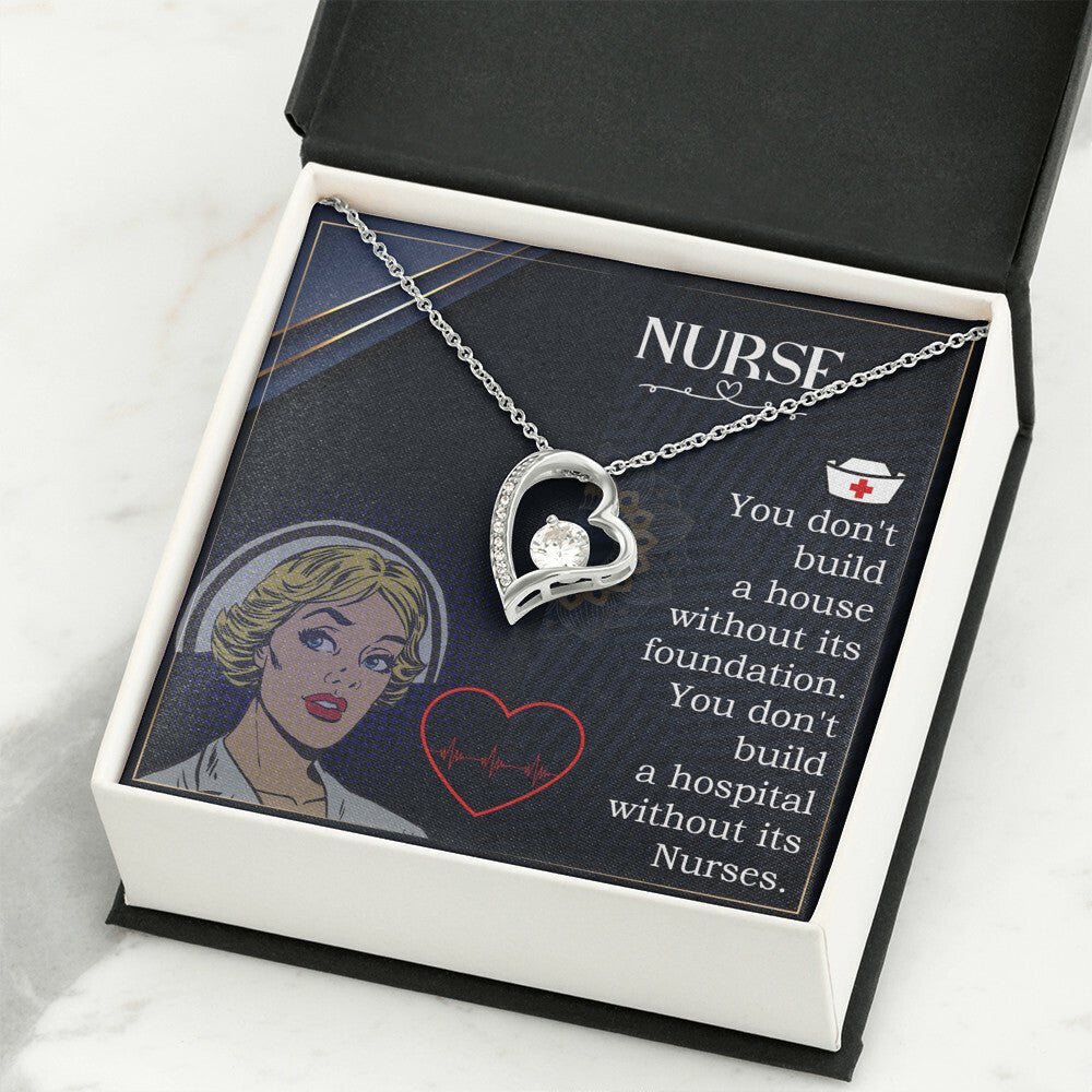 Nurse Forever Healthcare Medical Worker Nurse Appreciation Gift Necklace w Message Card-Express Your Love Gifts