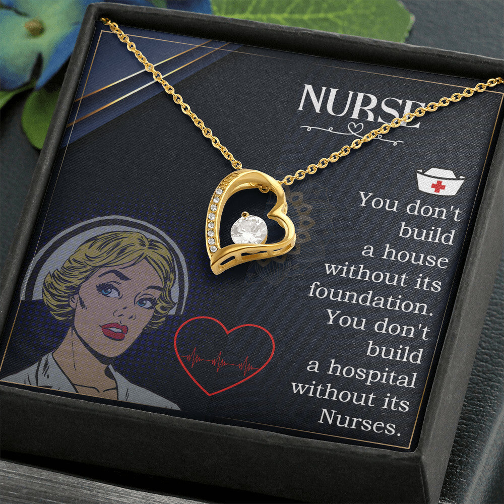 Nurse Forever Healthcare Medical Worker Nurse Appreciation Gift Necklace w Message Card-Express Your Love Gifts