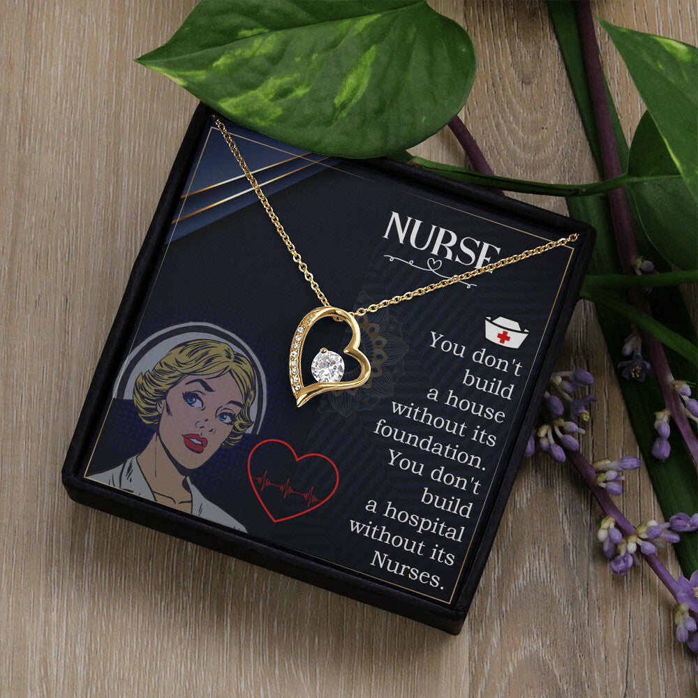 Nurse Forever Healthcare Medical Worker Nurse Appreciation Gift Necklace w Message Card-Express Your Love Gifts