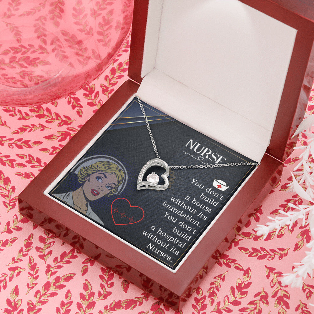 Nurse Forever Healthcare Medical Worker Nurse Appreciation Gift Necklace w Message Card-Express Your Love Gifts