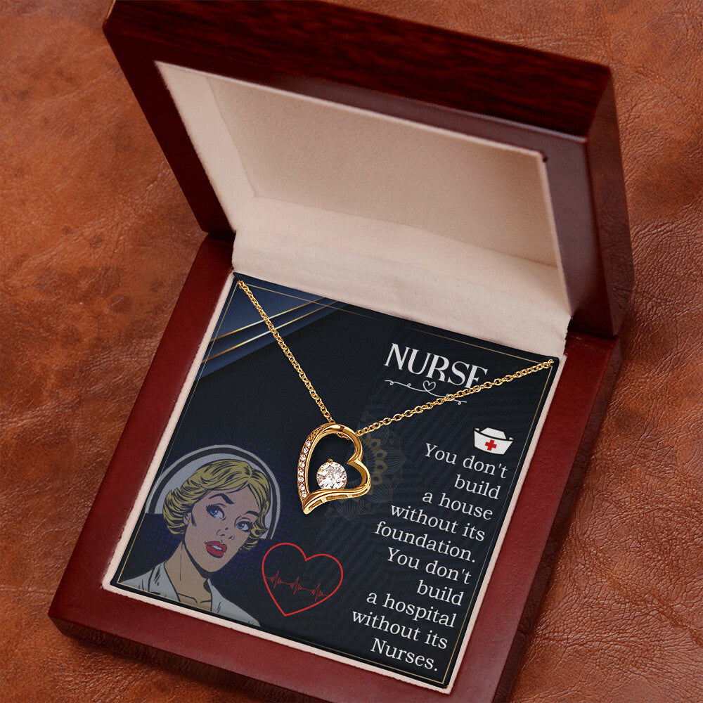 Nurse Forever Healthcare Medical Worker Nurse Appreciation Gift Necklace w Message Card-Express Your Love Gifts