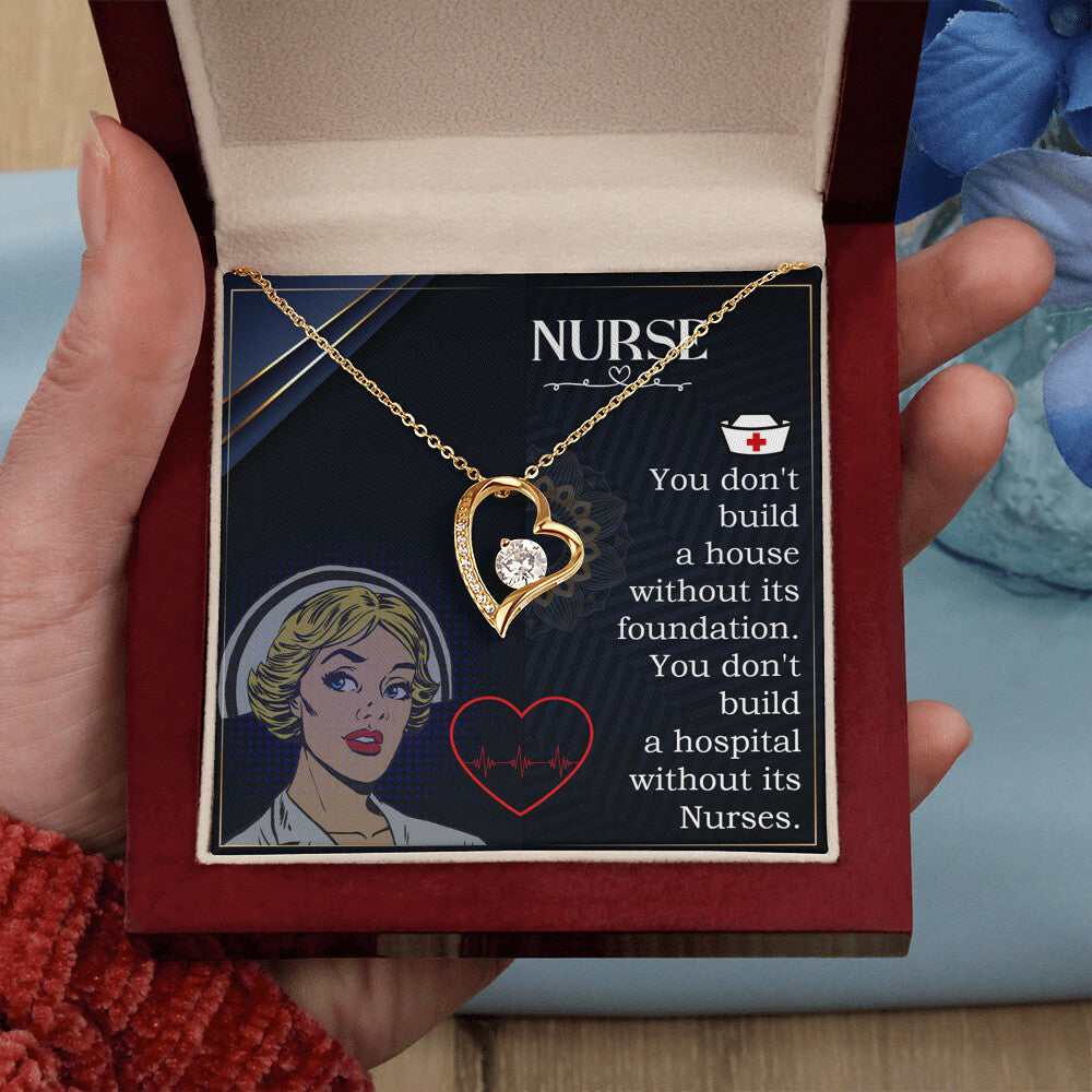 Nurse Forever Healthcare Medical Worker Nurse Appreciation Gift Necklace w Message Card-Express Your Love Gifts
