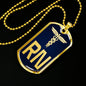 Nurse Gift Caduceus Necklace Dog Tag Stainless Steel or 18k Gold Dog Tag W 24"-Express Your Love Gifts