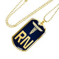 Nurse Gift Caduceus Necklace Dog Tag Stainless Steel or 18k Gold Dog Tag W 24"-Express Your Love Gifts