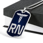 Nurse Gift Caduceus Necklace Dog Tag Stainless Steel or 18k Gold Dog Tag W 24"-Express Your Love Gifts