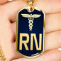 Nurse Gift Caduceus Necklace Dog Tag Stainless Steel or 18k Gold Dog Tag W 24"-Express Your Love Gifts
