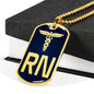 Nurse Gift Caduceus Necklace Dog Tag Stainless Steel or 18k Gold Dog Tag W 24"-Express Your Love Gifts