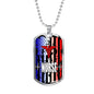 Nurse Gift Patriotic Nurse Stainless Steel or 18k Gold Dog Tag W 24"-Express Your Love Gifts
