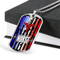 Nurse Gift Patriotic Nurse Stainless Steel or 18k Gold Dog Tag W 24"-Express Your Love Gifts