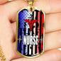 Nurse Gift Patriotic Nurse Stainless Steel or 18k Gold Dog Tag W 24"-Express Your Love Gifts
