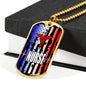 Nurse Gift Patriotic Nurse Stainless Steel or 18k Gold Dog Tag W 24"-Express Your Love Gifts