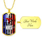 Nurse Gift Patriotic Nurse Stainless Steel or 18k Gold Dog Tag W 24"-Express Your Love Gifts