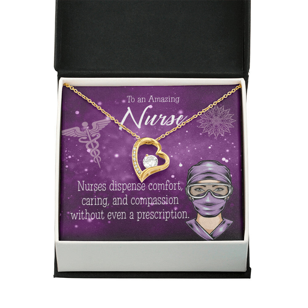 Nurse RN Caduceus Healthcare Medical Worker Nurse Appreciation Gift Forever Necklace w Message Card-Express Your Love Gifts