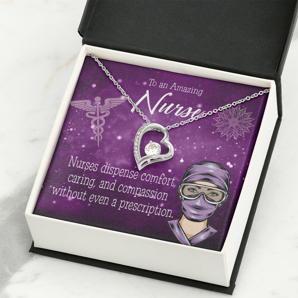 Nurse RN Caduceus Healthcare Medical Worker Nurse Appreciation Gift Forever Necklace w Message Card-Express Your Love Gifts