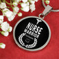 Nurse Warrior First Responder Circle Pendant Stainless Steel or 18k Gold 18-22"-Express Your Love Gifts
