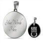 Nurse Warrior First Responder Circle Pendant Stainless Steel or 18k Gold 18-22"-Express Your Love Gifts