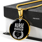 Nurse Warrior First Responder Circle Pendant Stainless Steel or 18k Gold 18-22"-Express Your Love Gifts