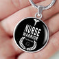 Nurse Warrior First Responder Circle Pendant Stainless Steel or 18k Gold 18-22"-Express Your Love Gifts