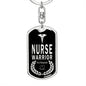 Nurse Warrior First Responder Dog Tag Pendant Keychain Stainless Steel or 18k Gold-Express Your Love Gifts