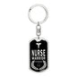 Nurse Warrior First Responder Dog Tag Pendant Keychain Stainless Steel or 18k Gold-Express Your Love Gifts