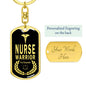Nurse Warrior First Responder Dog Tag Pendant Keychain Stainless Steel or 18k Gold-Express Your Love Gifts