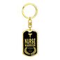 Nurse Warrior First Responder Dog Tag Pendant Keychain Stainless Steel or 18k Gold-Express Your Love Gifts